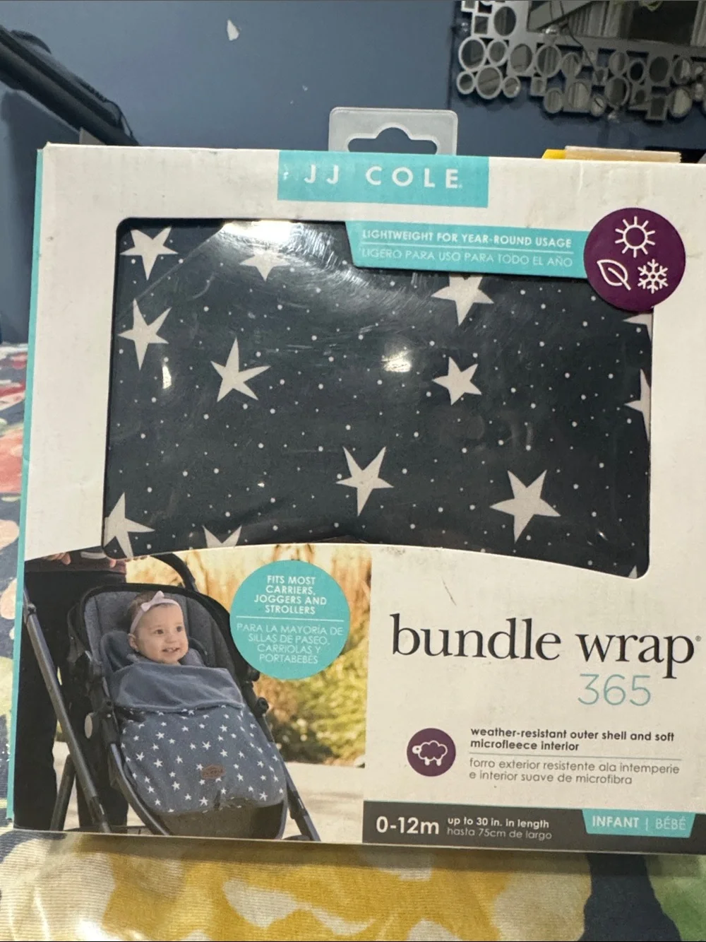 JJ Cole Navy Star-Print Bundle Wrap 365